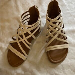 Women's Cream Strappy Sandals